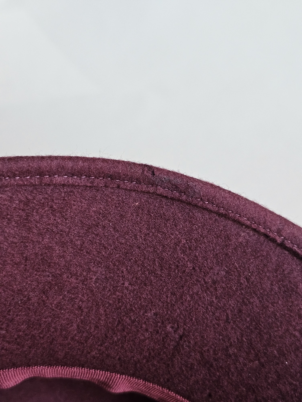 Galliano Sorbatti Wool Hat Burgundy Wide Brim Italy Vintage Style - Picture 11 of 11